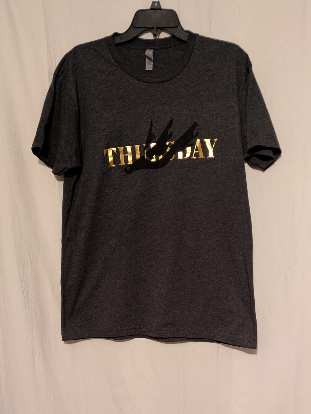 Thursday Gold Lettering Graphic Tee Shirt Gray Size Large - Picture 7 of 8